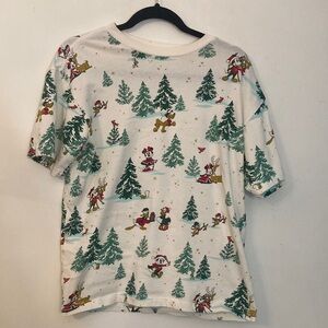 Disney Parks Christmas Mickey & Friends overall print t shirt